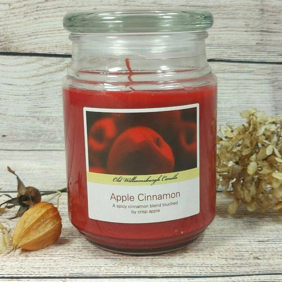 Scented Candles Apple Cinnamon Glass Jar Red Candle Home Décor Fragrance Gift - Picture 3 of 11